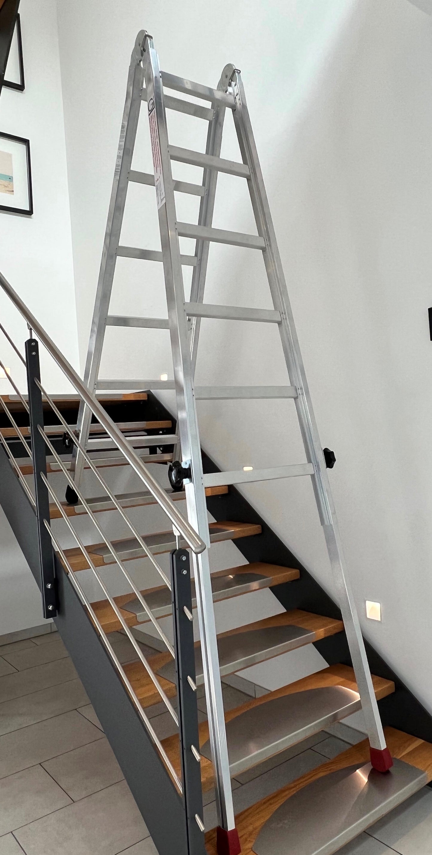 Gödde Treppenleiter 2 x 6 Stufen (Anlegeleiter, Stehleiter, Treppenleiter)