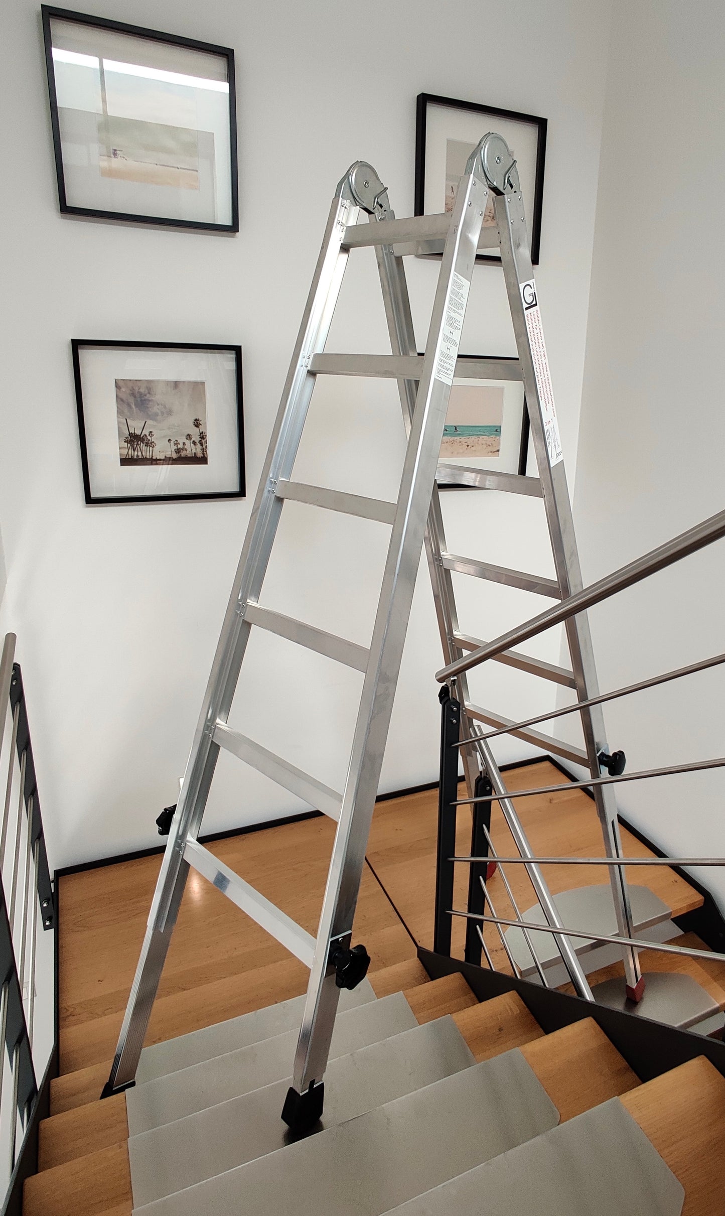 Gödde Treppenleiter 2 x 6 Stufen (Anlegeleiter, Stehleiter, Treppenleiter)