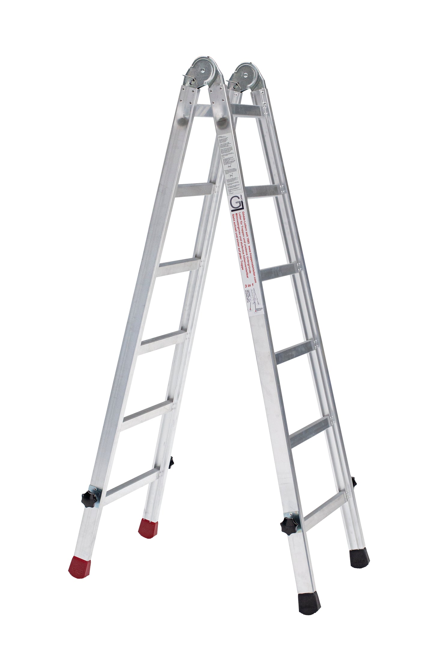 Gödde Treppenleiter 2 x 6 Stufen (Anlegeleiter, Stehleiter, Treppenleiter)