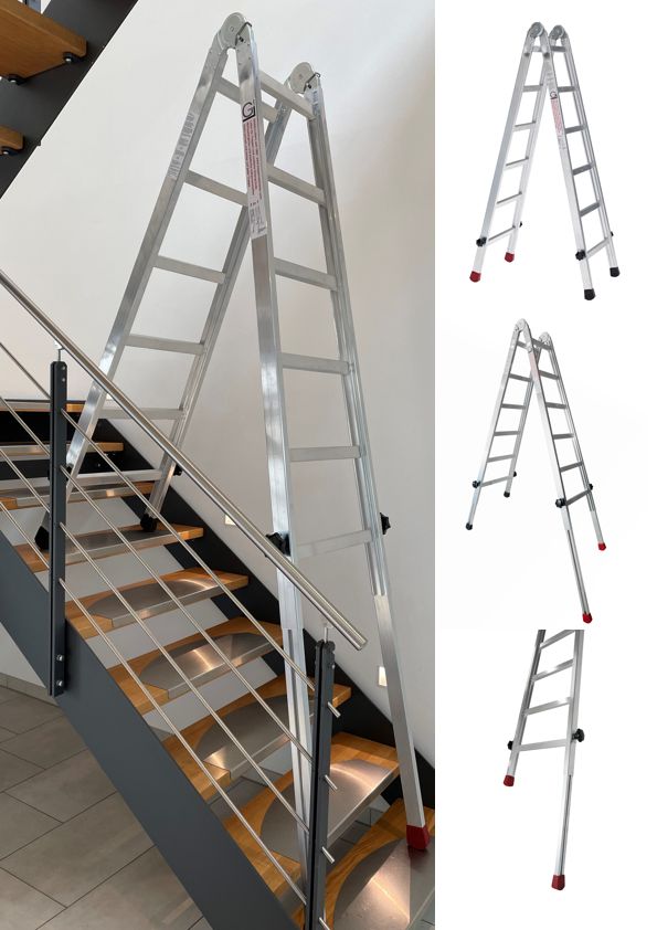 Gödde Treppenleiter 2 x 6 Stufen (Anlegeleiter, Stehleiter, Treppenleiter)