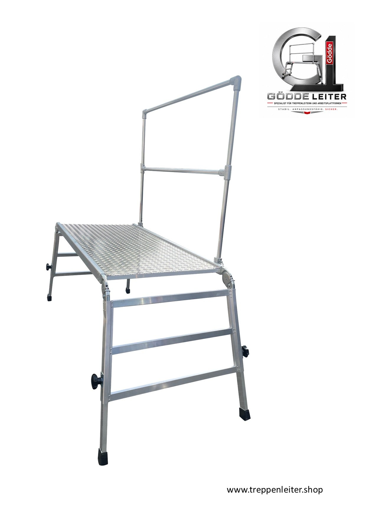Arbeitsplattform / Montageplattform XL klappbar mit Geländer 1,72 x 0,75 m
