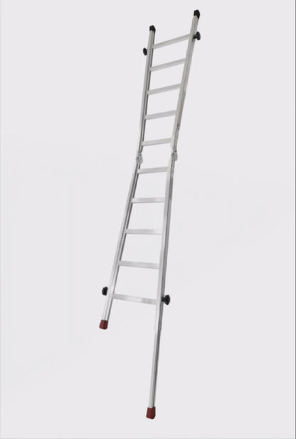 Gödde Treppenleiter 2 x 4 Stufen  (Anlegeleiter, Treppen-Stehleiter, Stehleiter, Treppenleiter)